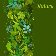 Pattern with stylized green leaves N3