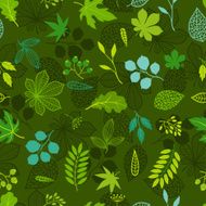Pattern with stylized green leaves N4