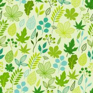 Pattern with stylized green leaves N5