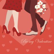 Dating man and woman greeting card