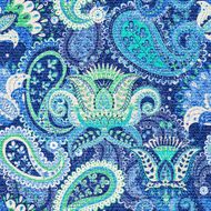 Blue paisley floral seamless pattern
