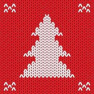Christmas Knitted background with tree Vector N2