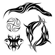 Vector Set of Tribal Tattoo N7