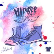 Hand Drawn Pair Of Sneakers N3