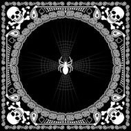 bandana pattern skull and spider