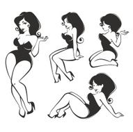 vector collection of pin up girls