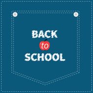 Blue denim jeans pocket dash line Back to school Flat N2