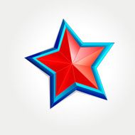 Red star in the blue frame