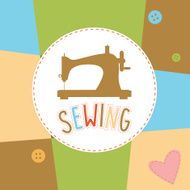 Background with sewing machine