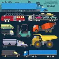 Set of elements cargo transportation trucks N2