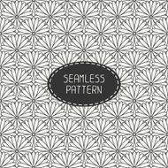 Vector seamless retro vintage hipster line pattern with flowers N5