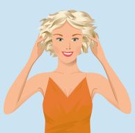 Girl running fingers through hair