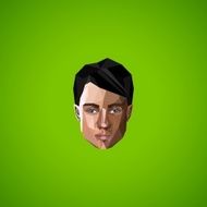 illustration with caucasian man face in low-polygonal style beauty