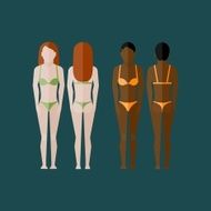 illustration with women body (front and back view) in