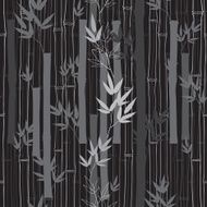 Seamless bamboo pattern Black and white vector illustration