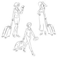 Woman with suitcase N2