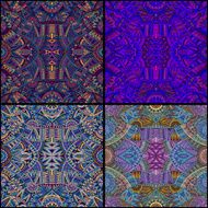 tribal ethnic seamless patterns set