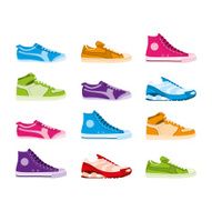 Colourful vector sneakers