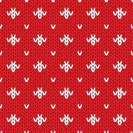 Knitted pattern seamless background Vector