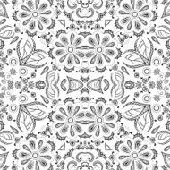 Seamless Outline Floral Pattern N16