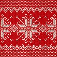 Christmas Sweater Design Seamless Knitted Pattern with Snowflak