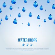 Water Blue Drops Vector illustration