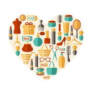 Beauty fashion sale and shopping heart shape background N2