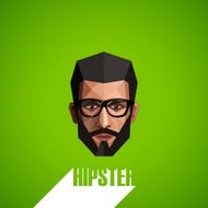 illustration with a male face in origami style hipster