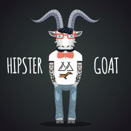 Hipster goat vector