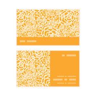 Vector golden lace roses horizontal stripe frame pattern business cards N2