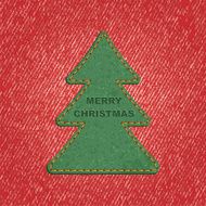 Jeans background leather Christmas tree Vector