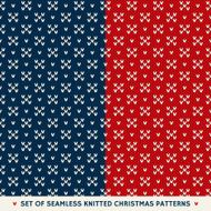 Set of 2 Winter Holiday Seamless Knitted Patterns N2