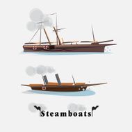 steamboat vintage boat concept - vector illustration
