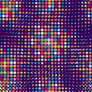 Disco seamless pattern of halftone dots in retro style N2