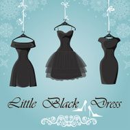 Little black dress Winter Snowflakes background