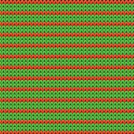 Detailed knitted striped red-and-green pattern