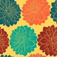 seamless background with flowers Hand-drawn contour lines and strokes