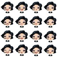 Female avatar manager with headset set of expressions N5