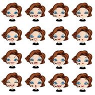 Female avatar manager with headset set of expressions N6