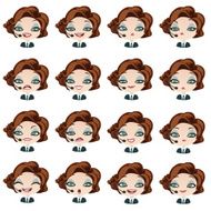 Female avatar manager with headset set of expressions N7