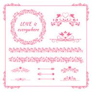 Pink floral element for wedding or birthday