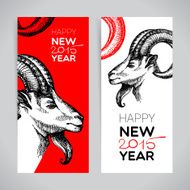 Happy New Year and Merry Christmas banner set N2