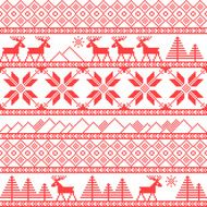 Traditional christmas knitted ornamental pattern