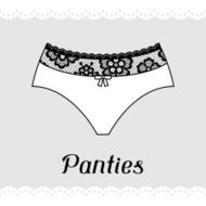 Panties Fashion lingerie card with female underwear