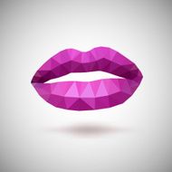 Pink lips made of triangles