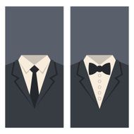 Business Card with Suits and Ties Design Vector N2