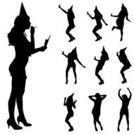 Vector silhouette of a woman N979