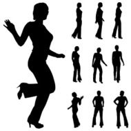 Vector silhouette of a woman N980