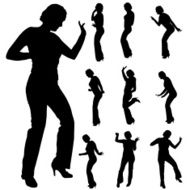 Vector silhouette of a woman N981