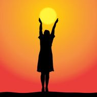 Vector silhouette of a woman N988